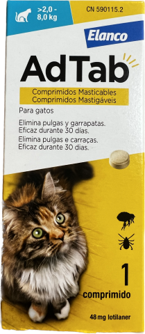 AdTab Otc Gato 48mg 2-8kg 1 comp. PVP: 22.50€