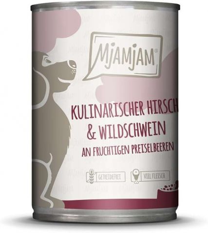 MJAMJAM ciervo y jabalí con arándanos 400gr