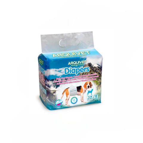 Pañales para Perro Macho S-M 12un