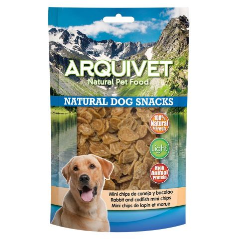 ARQUIVET mini chips de conejo y bacalao 100GR