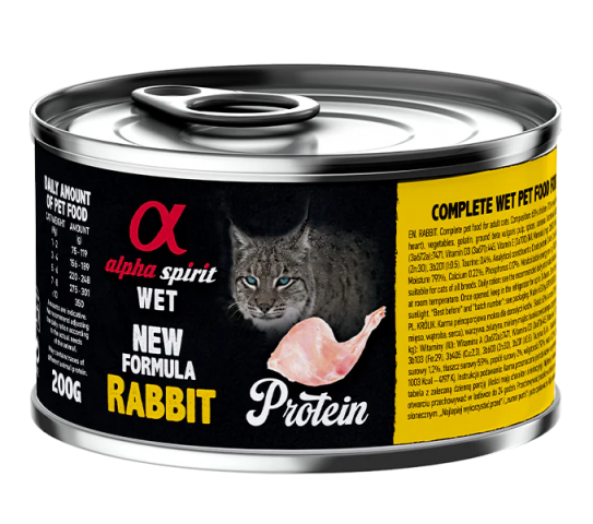 Alpha Spirit lata gato de conejo 200gr OFERTA 5+1