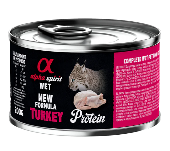 Alpha Spirit lata gato de pavo 200gr OFERTA 5+1