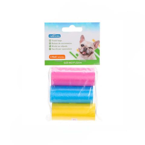 SET 3 ROLLOS BOLSAS EXCREMENTOS COLORES
