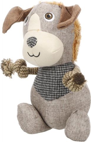 LIBAR perro con cuerda marrón de 27cm