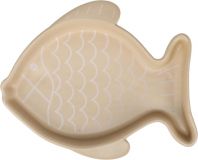 Comedero cerámica para gato en forma de pez BEIGE