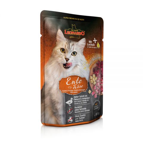LEONARDO MENU PATO Y QUESO 85 GR POUCHES