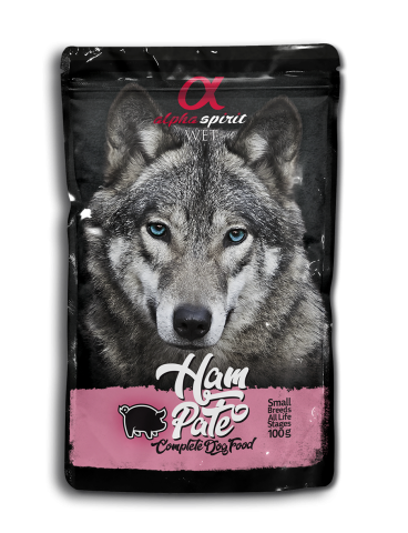 ALPHA SPIRIT WET DOG POUCH PATÉ DE JAMON 100GR