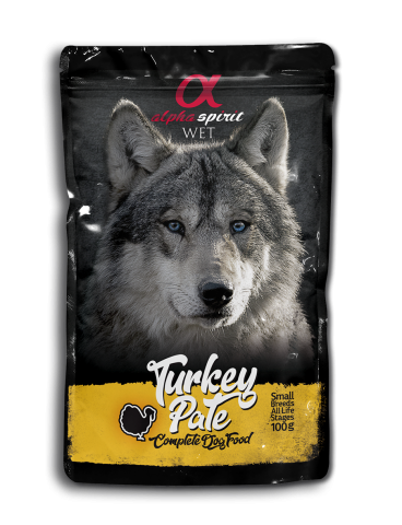 ALPHA SPIRIT WET DOG POUCH DE PAVO 100GR 