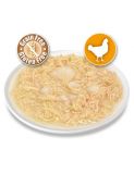 pollo en salsa c/palito de cangrejo 80g PVP: 1,45€