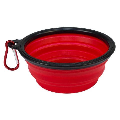comedero silicona plegable rojo 13x5.5x9cm