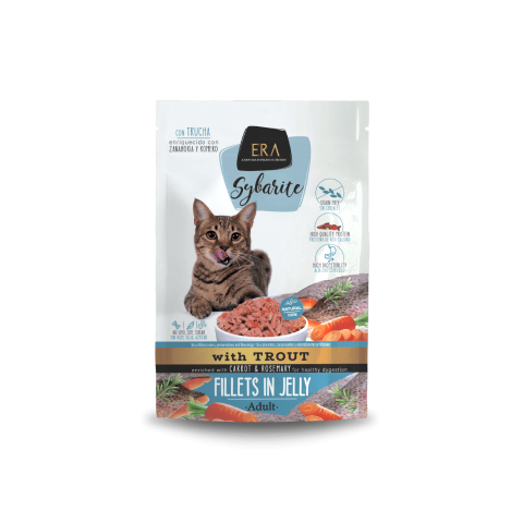 Era Sybarite ADULT cat fillets in jelly con Trucha