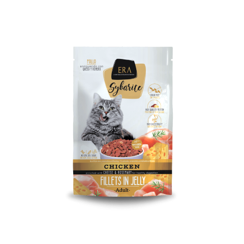 Era Sybarite ADULT cat fillets in jelly con POLLO 