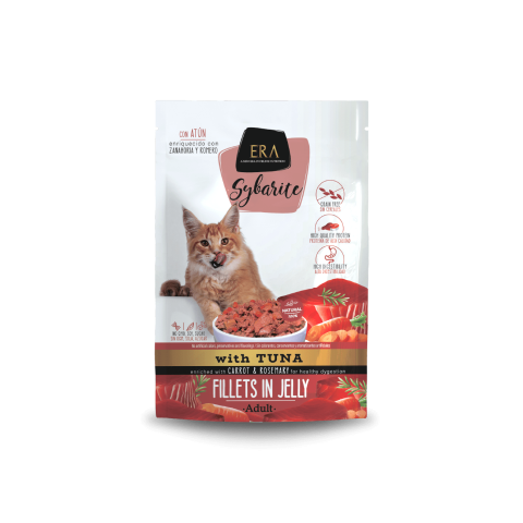 Era Sybarite ADULT cat fillets in jelly con ATÚN 