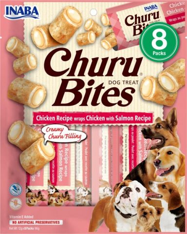 CHURU Dog BITES Pollo con Salmón 8x12gr
