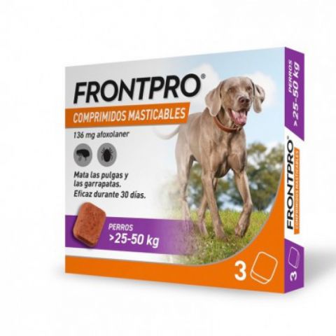 Frontpro 3 comprimidos perro 25-50kg PVP: 59.99€